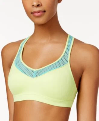 Sujetador deportivo Wacoal panel malla impacto medio 852214 verde 32 A/B Foto 1 de 2