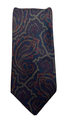 Vintage Premium Edition Silk Mens Neck Tie Paisley￼ Tectured Multicolored Formal - Image 1 of 4