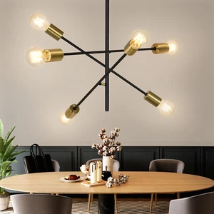 ZMH Kronleuchter Vintage Wohnzimmerlampe mit 6 Flammig Retro Schlafzimmer Flur - Bild 1 von 9