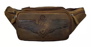 Echt Leder Biker Gürteltasche Bauchtasche Wild 69 - Motorrad on the road - Bild 1 von 3