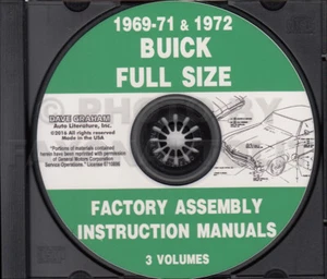1969-1970 1972 Buick CD Montaje Manual Riviera Lesabre Electra Wildcat Fábrica - Imagen 1 de 1
