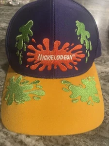 VINTAGE 90s NICKELODEON SNAPBACK HAT UNIVERSAL STUDIOS SLIME - Picture 1 of 5