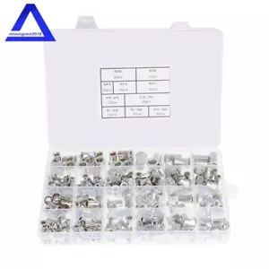 300-tlg Aluminium Nietmutter Nietmutter Nutsert Kit 150tlg metrisch + 150tlg SAE - Bild 1 von 10