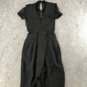 Zara Basic Jumpsuit Womens XS Black Lace Embellished Casual Dressy Occasions - Picture 1 of 11