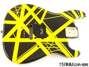 EVH Striped Series BODY Guitar Floyd Rose Route Black & Yellow Stripe - Picture 1 of 3
