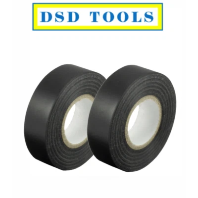 US PRO TOOLS Black 19MM X 20 Meters PVC Insulation Tape x2 - 9030 - Image 1 of 2