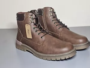 Jousen Mens Boots Casual Boots 8118A Brown Fashion Zipper Chukka Boots NWT - Picture 1 of 9