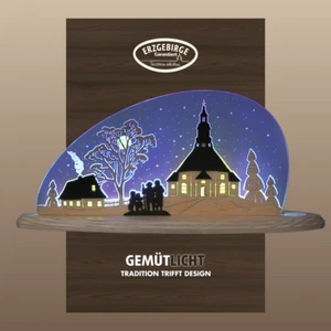 WEIGLA - Schwibbogen Erzgebirge I Motiv Seiffener Kirche I Weihnachtsdeko - Bild 1 von 5