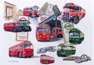 Tarjeta en blanco de cumpleaños del padre de London Transport Kingston autobús - Imagen 1 de 1