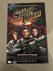 Starship Troopers Cast Signed Movie Poster Autographed by Cast JSA Authentic - Picture 1 of 18