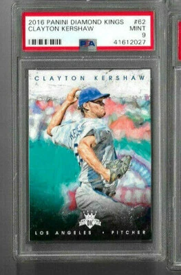 2016 Panini Diamond Kings Clayton Kershaw PSA 9 - Image 1 of 2