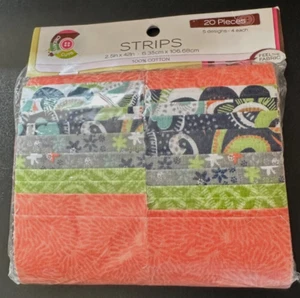 New Sealed Creative Cuts 100% Cotton Fabric Strips 2.5" x 42" 20 Pieces - Picture 1 of 3