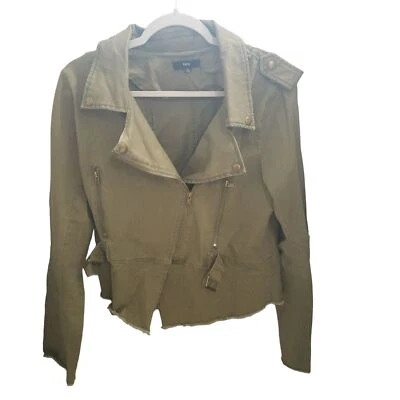 Chaqueta estilo militar Fate para mujer talla L verde lisa manga larga Foto 1 de 4