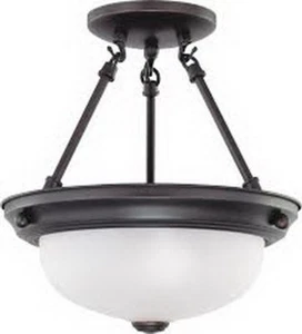Signature Convertible Mahogany Bronze LED Semi-Flush Ceiling/Pendant - Picture 1 of 1