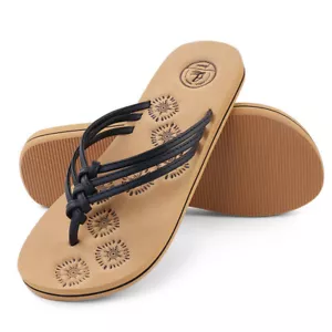 Chanclas informales de verano Aerusi para mujer con correa trenzada sandalias pantuflas planas - Imagen 1 de 17