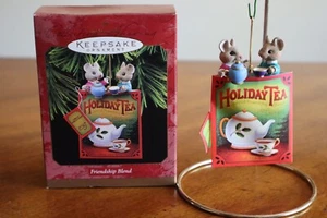 Vintage Hallmark Friendship Blend Mice  Holiday Tea Christmas Ornament 1997 Box - Picture 1 of 12
