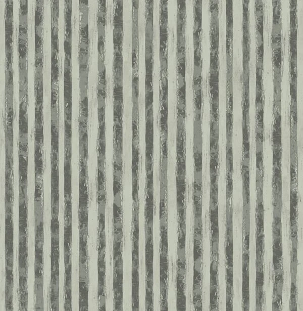 Papel Pintado Diseñador Gris Oscuro y Plata Brillante sobre Gris Claro Mini Raya Abstracta Foto 1 de 1