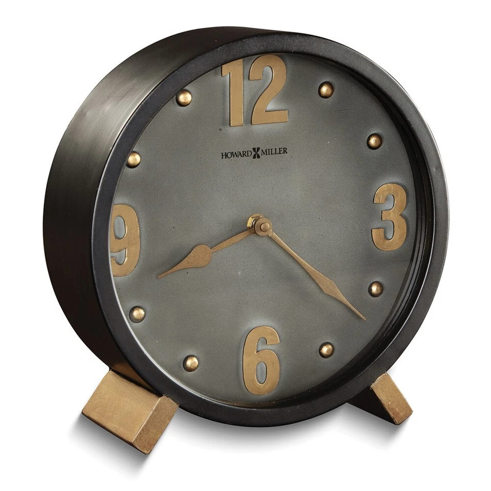 Reloj de sobremesa Howard Miller Elmer de metal negro envejecido Foto 1 de 1