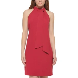 Vince Camuto Bow-Neck Halter Dress Sleeveless Party Raspberry Red Size 12 NWT - Picture 1 of 10