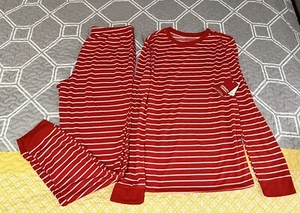 Nwt Jammies For Your Family Girls 2 Pc Pajama SET Cotton Red White XL 14/16 - Picture 1 of 5