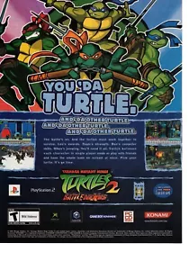 Vintage RETRO Teenage Mutant Ninja Turtles 2 Gamecube XBOX video game ad - Picture 1 of 1