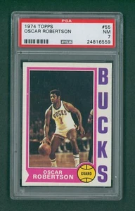 1974 Topps Basketball Card - #55 Oscar Robertson, PSA 7 NM - Picture 1 of 2