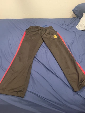 Manchester United Pants Mens Medium Black Soccer Track Joggers Sweatpants Cover