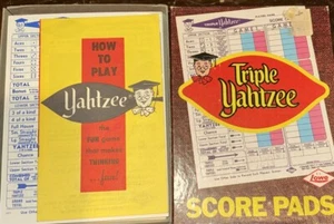 Original 1972 TRIPLE YAHTZEE Score Pads Lot - 71 Sheets Original Box *Bonus Read - Picture 1 of 10