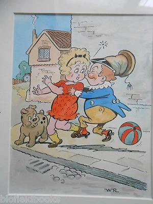 Dibujos animados originales de Georgie Porgie para niños coloreados a mano de Walter Robertson/Robbie Foto 1 de 4