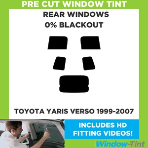 For Toyota Yaris Verso 1999-2007 Pre Cut Window Tint Rear 0% Blackout Film - Picture 1 of 10