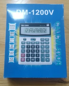 DM-1200V HIHUHEN grande calcolatrice energia solare e batteria 12 cifre grande display - Foto 1 di 5