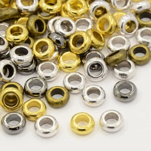 20x Mixed Plated Spacer Flat Round Beads - 7mm UK - Picture 1 of 2