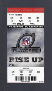 2010-2011 NFL GREEN BAY PACKERS @ FALCONS DIVISIONAL PLAYOFF FULL UNUSED TICKET - Picture 1 of 1