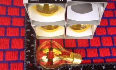 4 of NEW yellow A19 sign 25w OUTDOOR 25 WATT 130V transparent PARTY LIGHT BULB  - Image 1 of 3