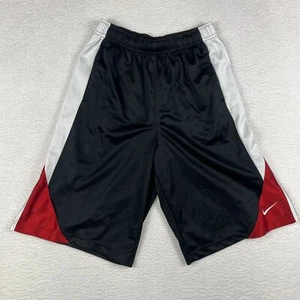 Vintage Nike Shorts Boys XL Black Red White Y2K Basketball Silky Activewear - Picture 1 of 9