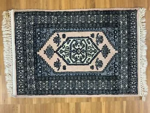 ORIENTTEPPICH PAKISTAN HANDGEKNÜPFT TEPPICH AUS WOLLE BRÜCKE 100x63cm - Bild 1 von 8