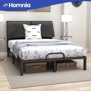 81" x 54" Upholstered Bed Frame w/ Adjustable Leather Headboard 1 Year Warranty - Picture 1 of 11