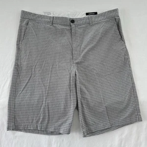 NWT Men’s Claiborne Shorts Size 38 Black Plaid Cotton Flat Front Retail $50 - Picture 1 of 7