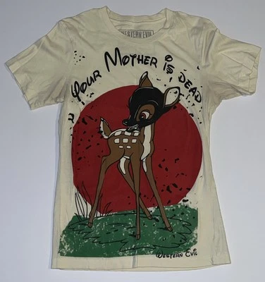 Camiseta Western Evil Bambi Your Mother Is Dead extra pequena XS - Imagem 1 de 4