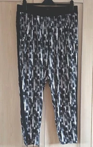 Ladies Black White Pattern Elastic Waist Hareem stretch Trousers Next Size 16 - Picture 1 of 1
