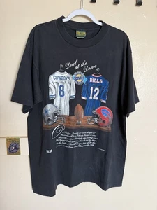 Vintage Home Team Cowboys Vs Bills Superbowl 28th Black Single Stitch T-Shirt - Bild 1 von 8