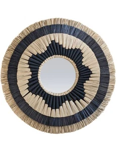 Miroir Ethnique Chic ⌀60cm en Paille | Tissage Nat - Imagen 1 de 4
