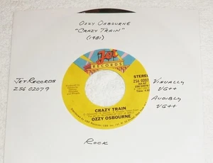 7" 45 RPM RECORD by OZZY OSBOURNE "CRAZY TRAIN" (1981) ROCK / JET ZS6 02079 - Bild 1 von 3