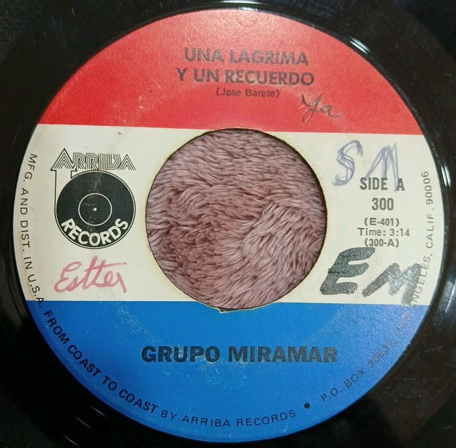 Grupo Miramar~Voy Preguntando Por Ella~Una Lagrima Y Un Recuerdo~45rpm Vinyl... Foto 1 de 2