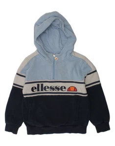 Sudadera con Capucha ELLESSE Niños Gráfico Cremallera Cuello 8-9 Años Azul Bloque de Color BD81 - Imagen 1 de 4