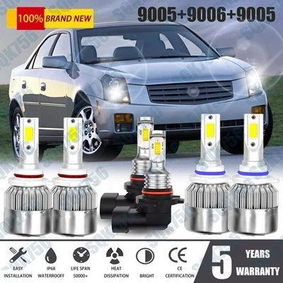 For Cadillac CTS 2003-2007 6000K LED Headlight High Low Beam Fog Light Bulbs Kit - Image 1 of 4