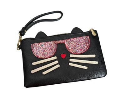 Encantador Charlie Cat Muñequera Mujer Bolso sin asas Cartera Gafas de sol Brillo Divertido Bolso Foto 1 de 4