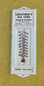 Vintage Advertising Thermometer Christman's Sea Food PA Oysters Seafood 6.5" - Picture 1 of 4