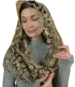 Catholic Mantilla Mass Infinity Veil Church Lace Veil Spanish Chapel Church V... - Picture 1 of 6