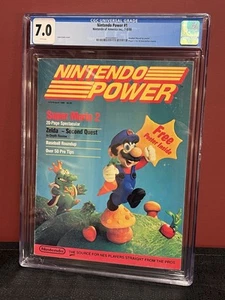 Nintendo Power Magazine #1 CGC 7.0 Super Mario Bros. 2 1988 “Free Poster” Ver. - Foto 1 di 3